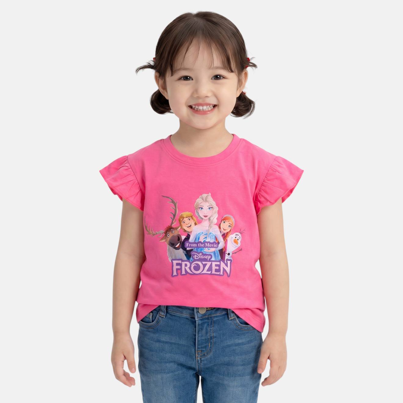 Top Fille Avec Personnage La Reine Des Neiges Rose