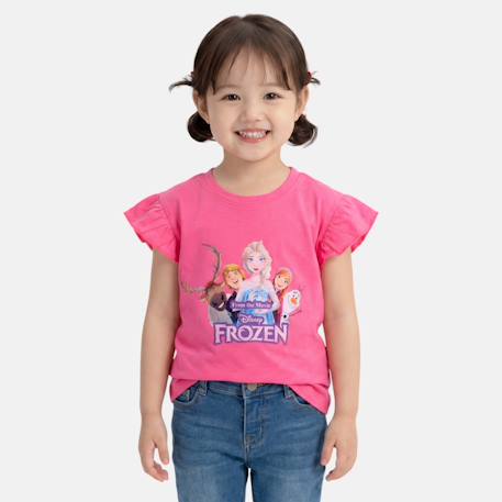 Fille-T-shirt, sous-pull-Top fille avec personnage la reine des neiges