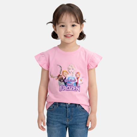 Fille-T-shirt, sous-pull-Top fille avec personnage la reine des neiges
