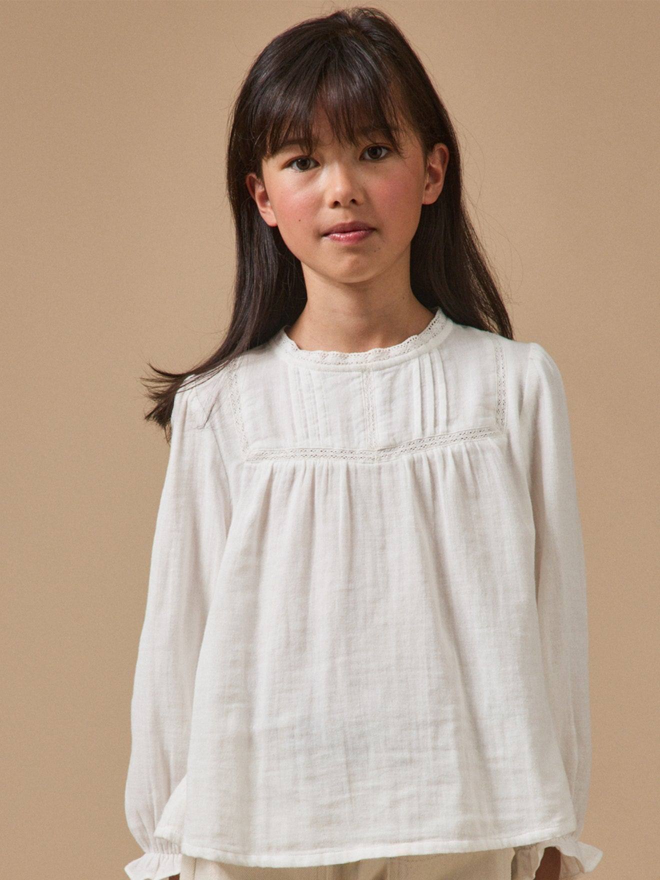 Chemise Trousseau Fille Gaze De Coton Ecru
