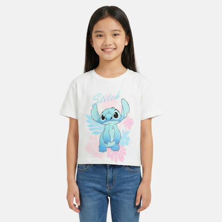 Fille-T-shirt, sous-pull-T-shirt manches courtes fille avec personnage lilo & stitch