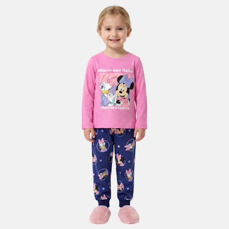 Fille-Ensemble enfant rose et pantalon bleu motif personnage minnie