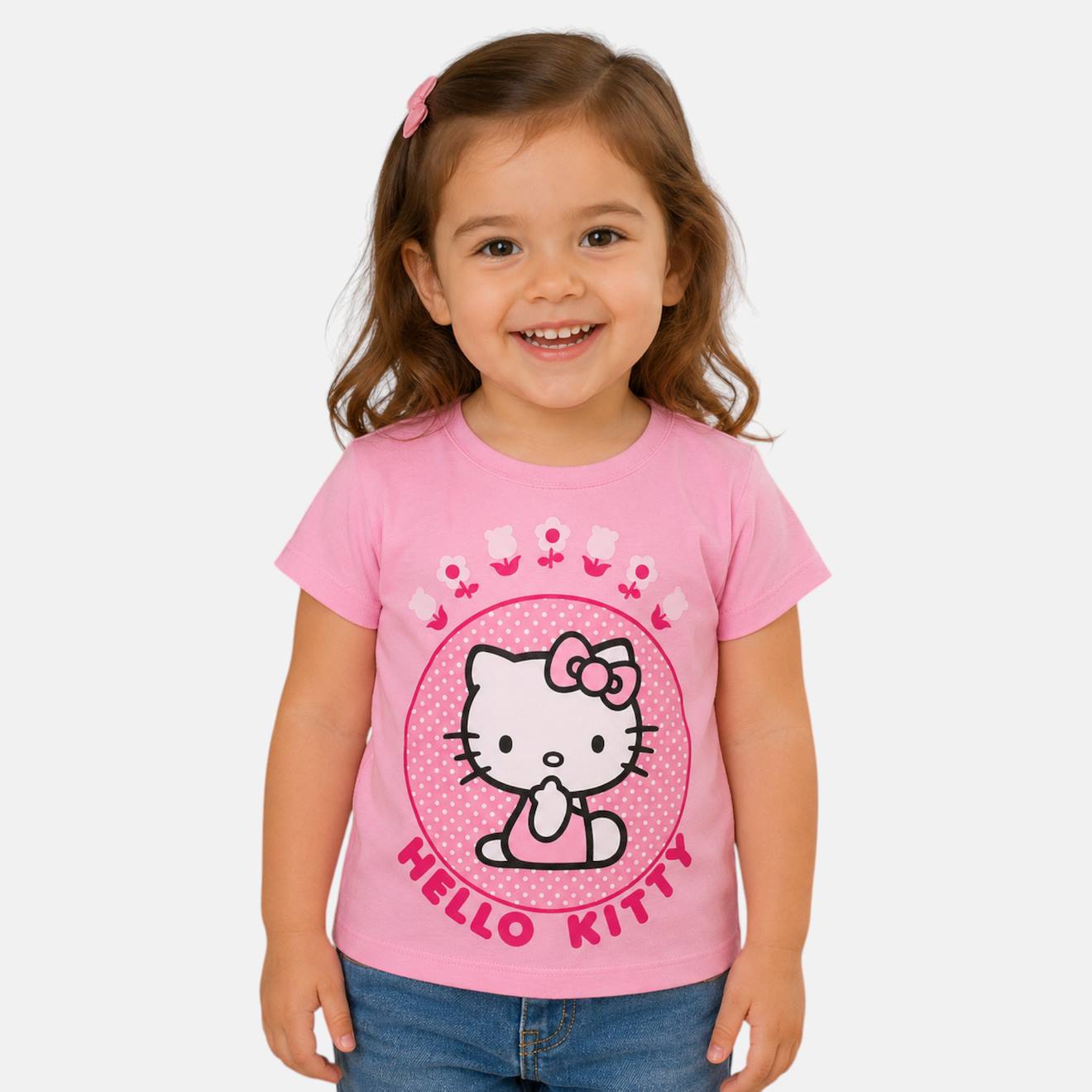T-shirt Enfant Pour Enfant À Motif Hello Kitty Rose