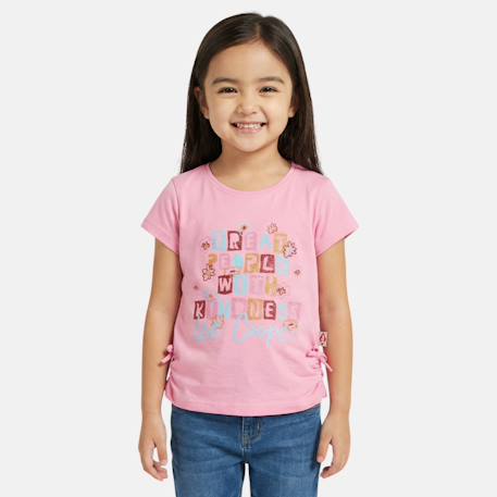 Fille-T-shirt, sous-pull-T-shirt-T-shirt fille manches courtes avec dessin