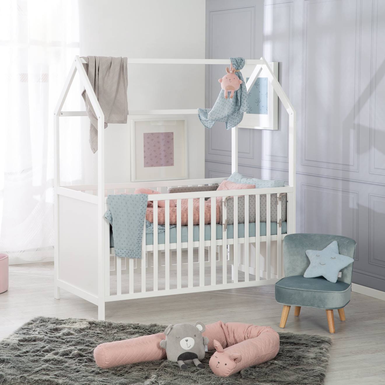 Lit Bébé Cabane Évolutif En Bois Fsc® - Lit Bébé Convertible En Lit Junior Blanc