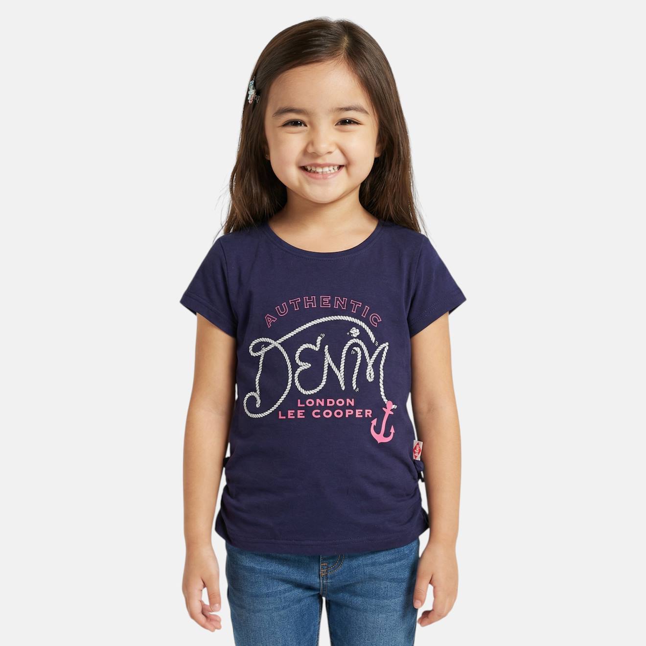 T-shirt Fille Manches Courtes Avec Dessin Marine 8 €