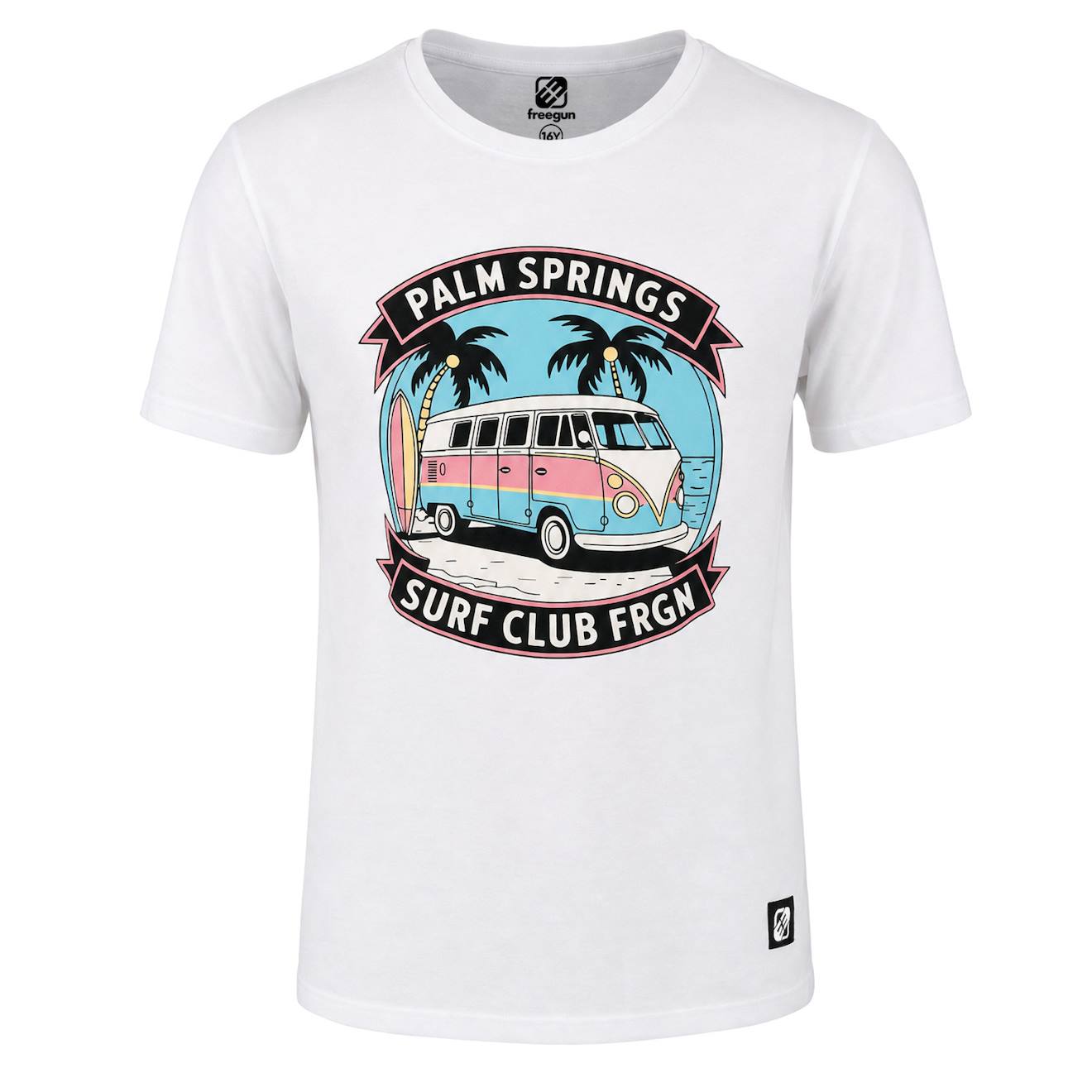 T-shirt Junior Garçon En Jersey Imprimé Devant Van Blanc/bleu/rose/jaune/noir