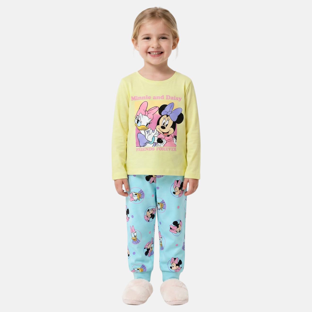 Ensemble Enfant Rose Et Pantalon Bleu Motif Personnage Minnie Jaune 14 €