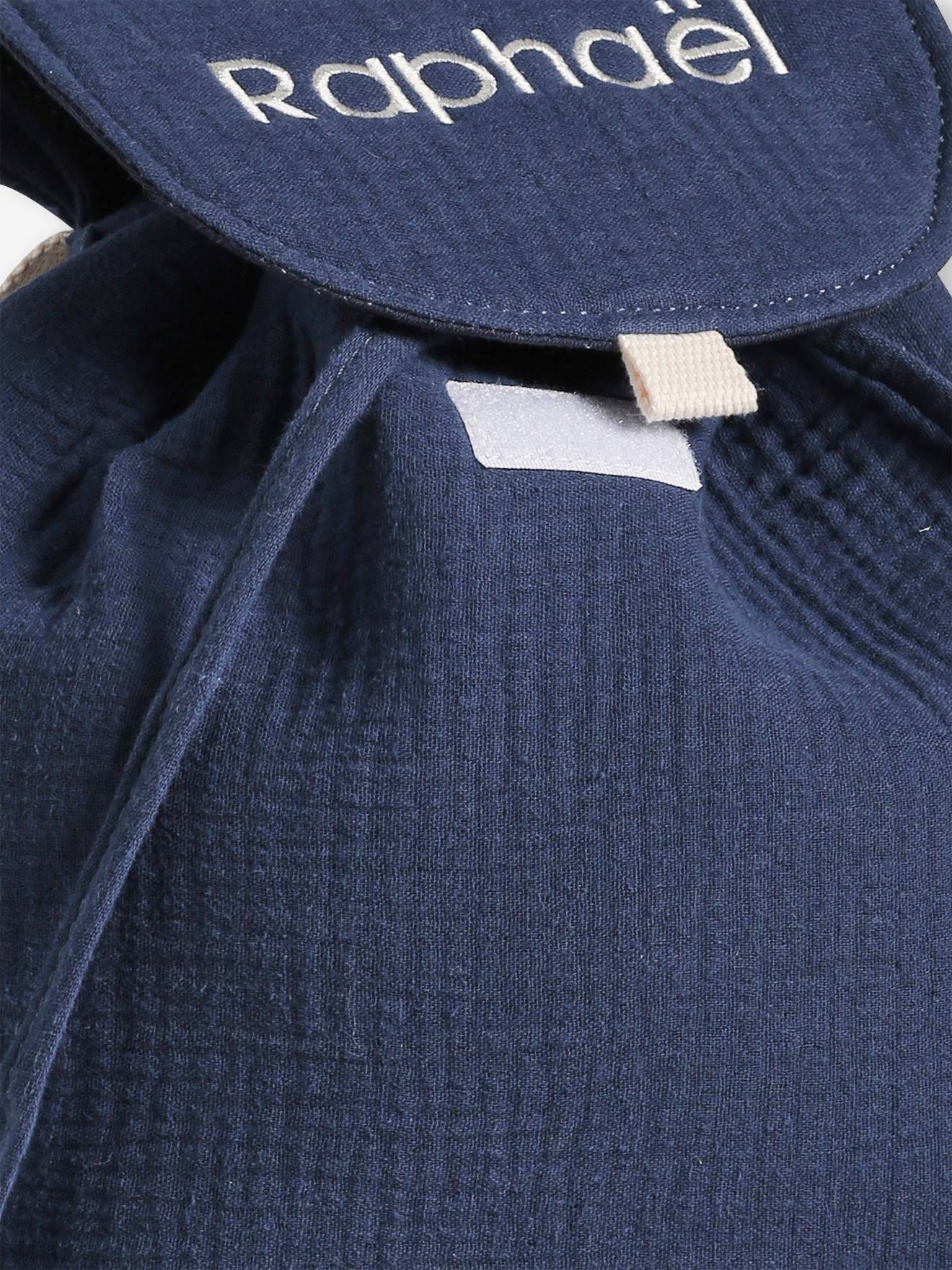 Sac à dos personnalisable en gaze de coton animation oreilles bleu nuit (Vertbaudet) - Image 1
