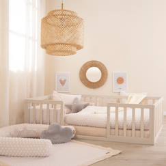 Chambre et rangement-Lit bébé montessori au sol avec protection antichute