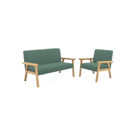 Fauteuil scandinave enfant velours côtelé et bois d'hévéa isak l 47 x p 43,5 x h 50cm Crème+Kaki foncé+Moutarde+Terracotta 10 - vertbaudet enfant 