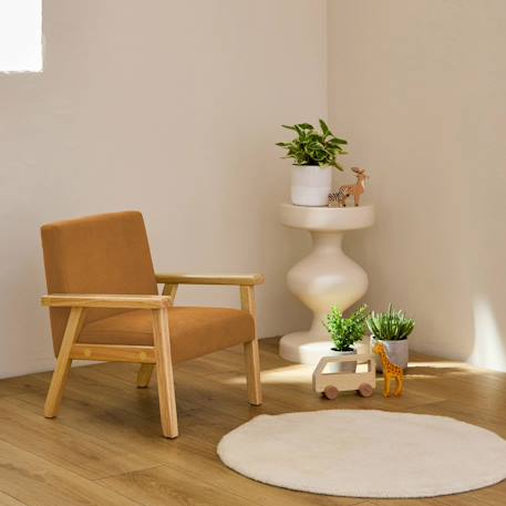 Fauteuil scandinave enfant velours côtelé et bois d'hévéa isak l 47 x p 43,5 x h 50cm Crème+Kaki foncé+Moutarde+Terracotta 15 - vertbaudet enfant 