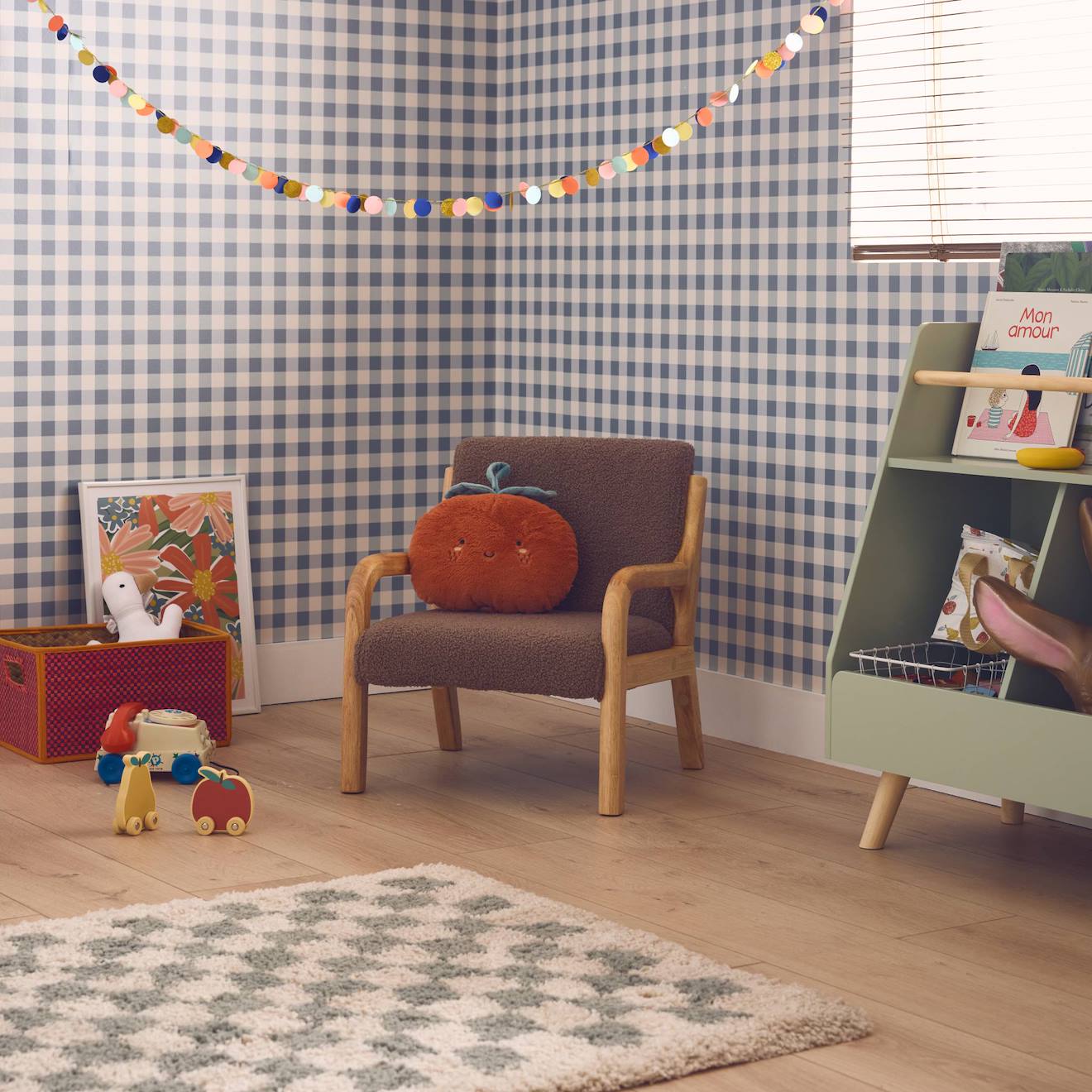 Fauteuil Scandinave Enfant Bois D'hévéa Et Bouclette Lorens Kids. Marron (sweeek) - Image 2