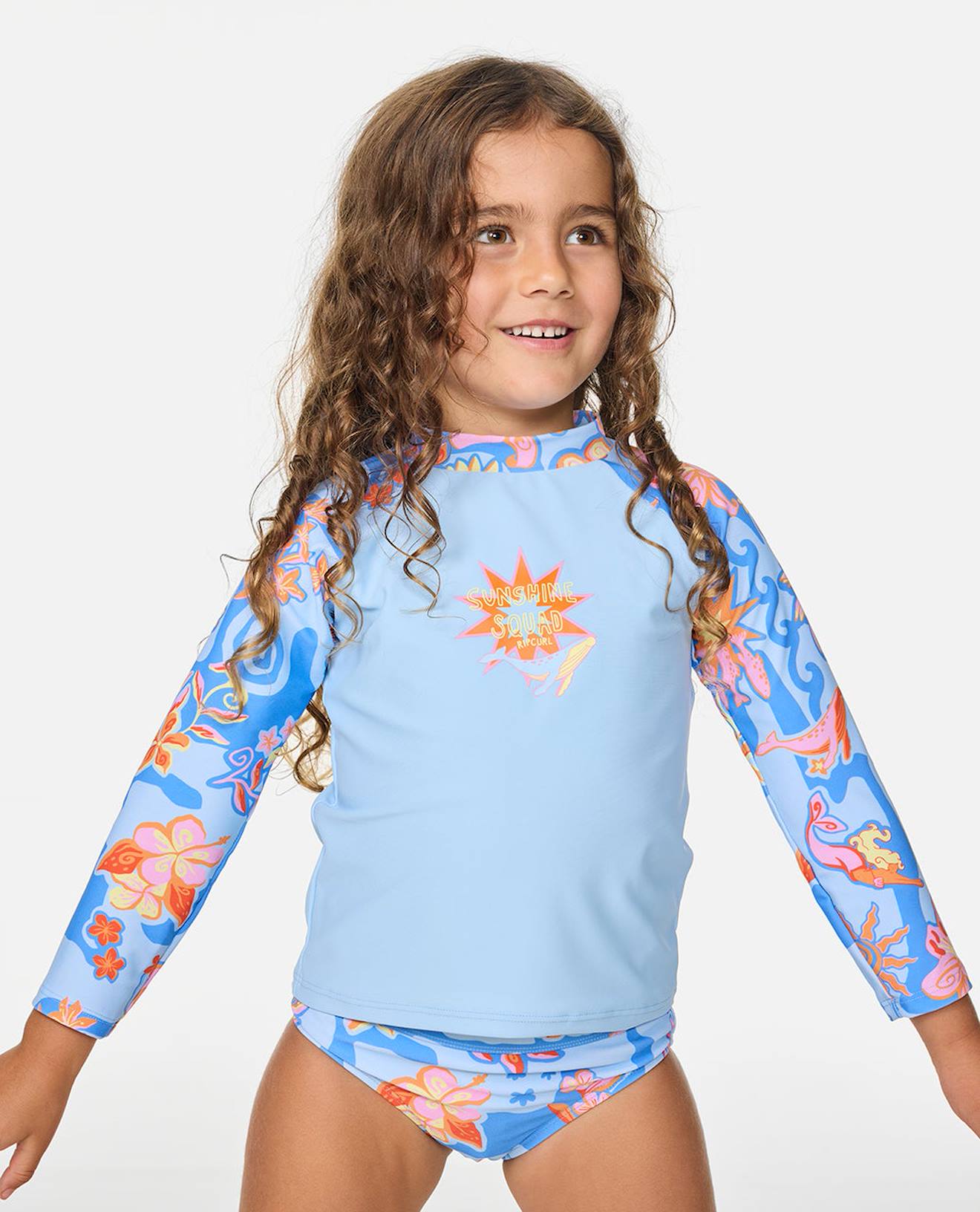 Ensemble T-shirt Anti-uv Surf Magic Fille Bleu Ciel