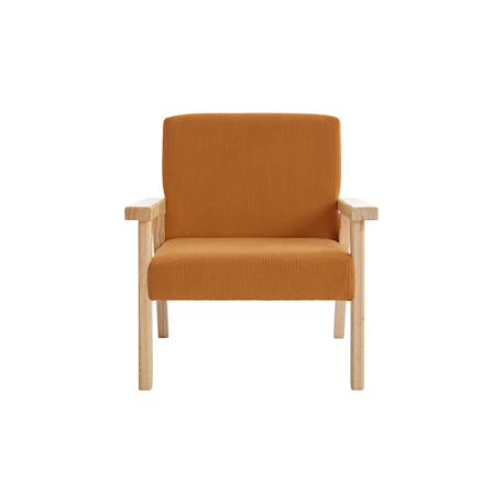 Fauteuil scandinave enfant velours côtelé et bois d'hévéa isak l 47 x p 43,5 x h 50cm Crème+Kaki foncé+Moutarde+Terracotta 18 - vertbaudet enfant 