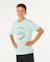 T-shirt staple filler garçon Aqua clair+Blanc 2 - vertbaudet enfant 