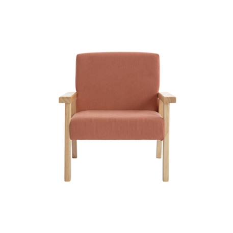 Fauteuil scandinave enfant velours côtelé et bois d'hévéa isak l 47 x p 43,5 x h 50cm Crème+Kaki foncé+Moutarde+Terracotta 22 - vertbaudet enfant 