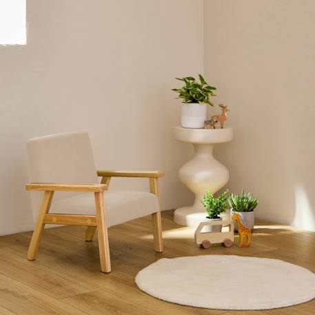 Fauteuil scandinave enfant velours côtelé et bois d'hévéa isak l 47 x p 43,5 x h 50cm Crème+Kaki foncé+Moutarde+Terracotta 3 - vertbaudet enfant 