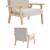 Fauteuil scandinave enfant velours côtelé et bois d'hévéa isak l 47 x p 43,5 x h 50cm Crème+Kaki foncé+Moutarde+Terracotta 6 - vertbaudet enfant 