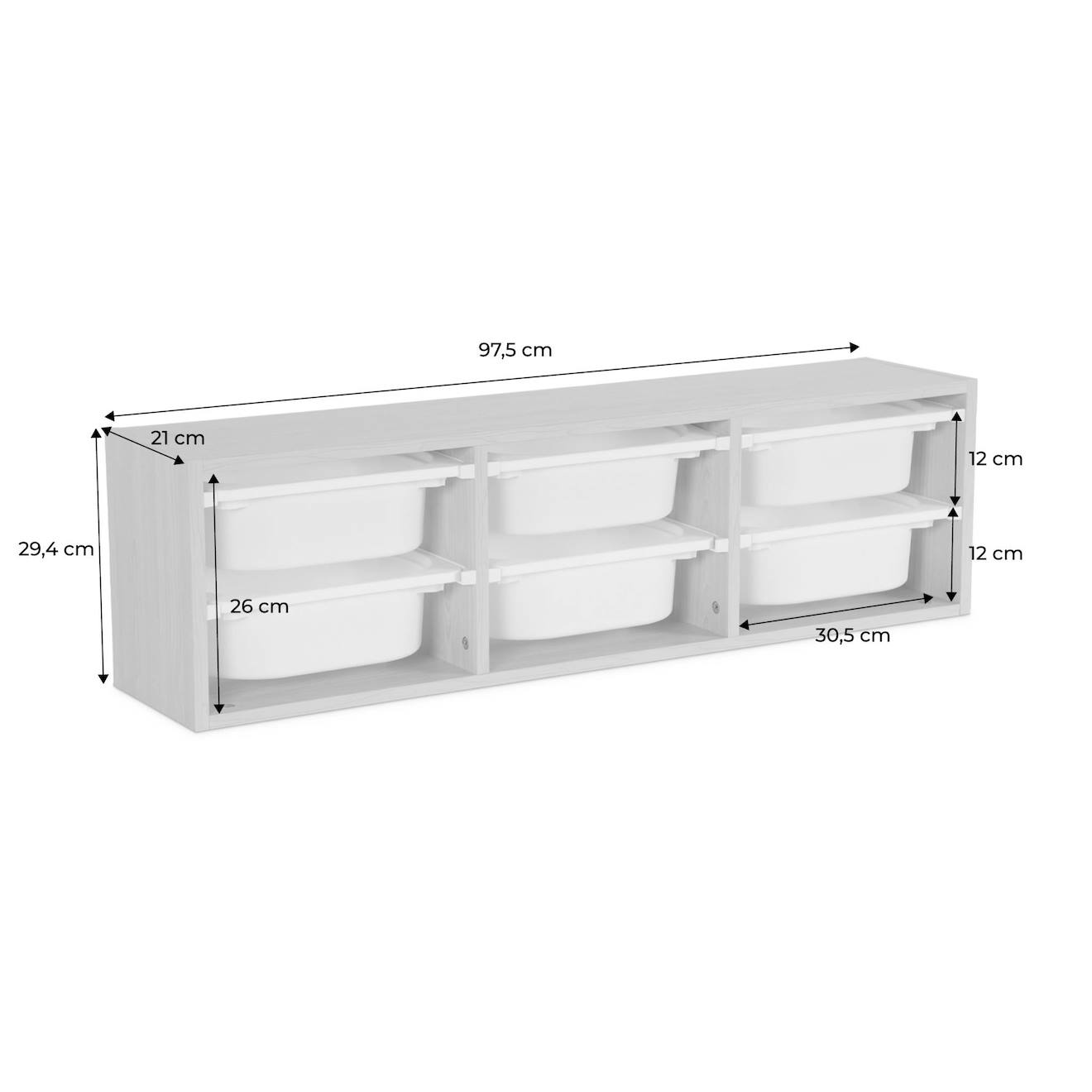 Meuble De Rangement Pour Enfant, 6 Bacs En Plastique Naturel (sweeek) - Image 2
