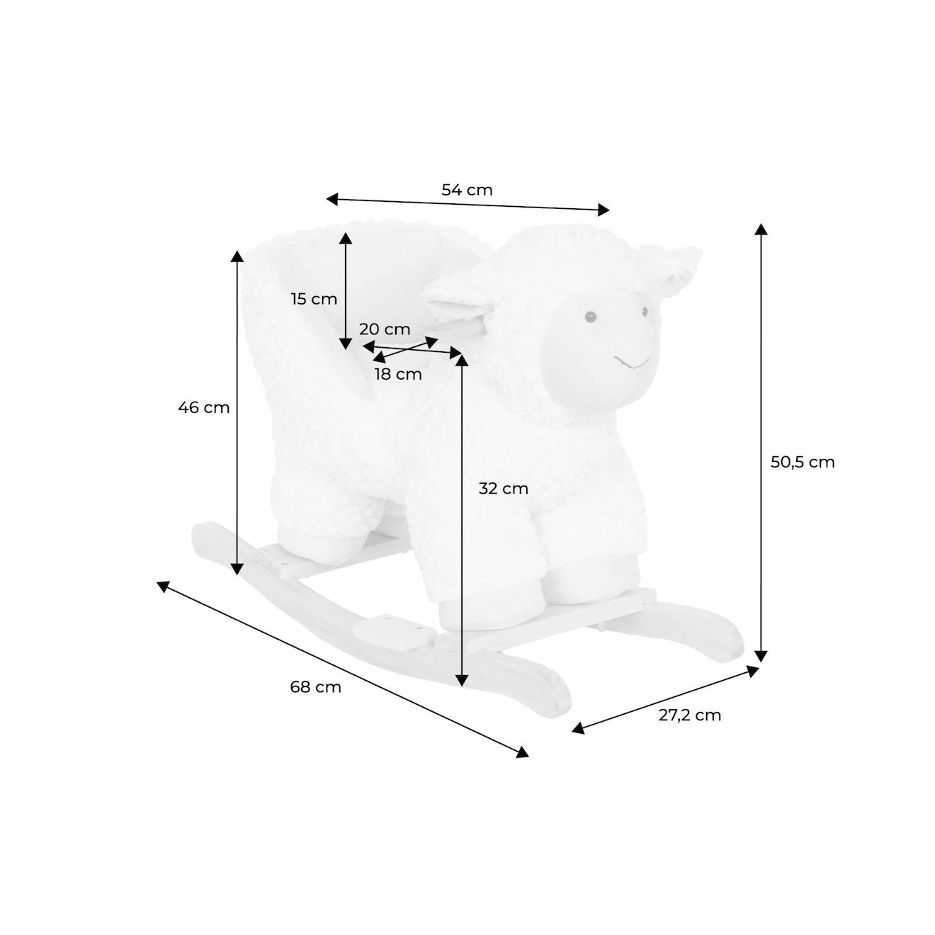 Fauteuil Mouton À Bascule Pour Enfant Blanc (sweeek) - Image 2