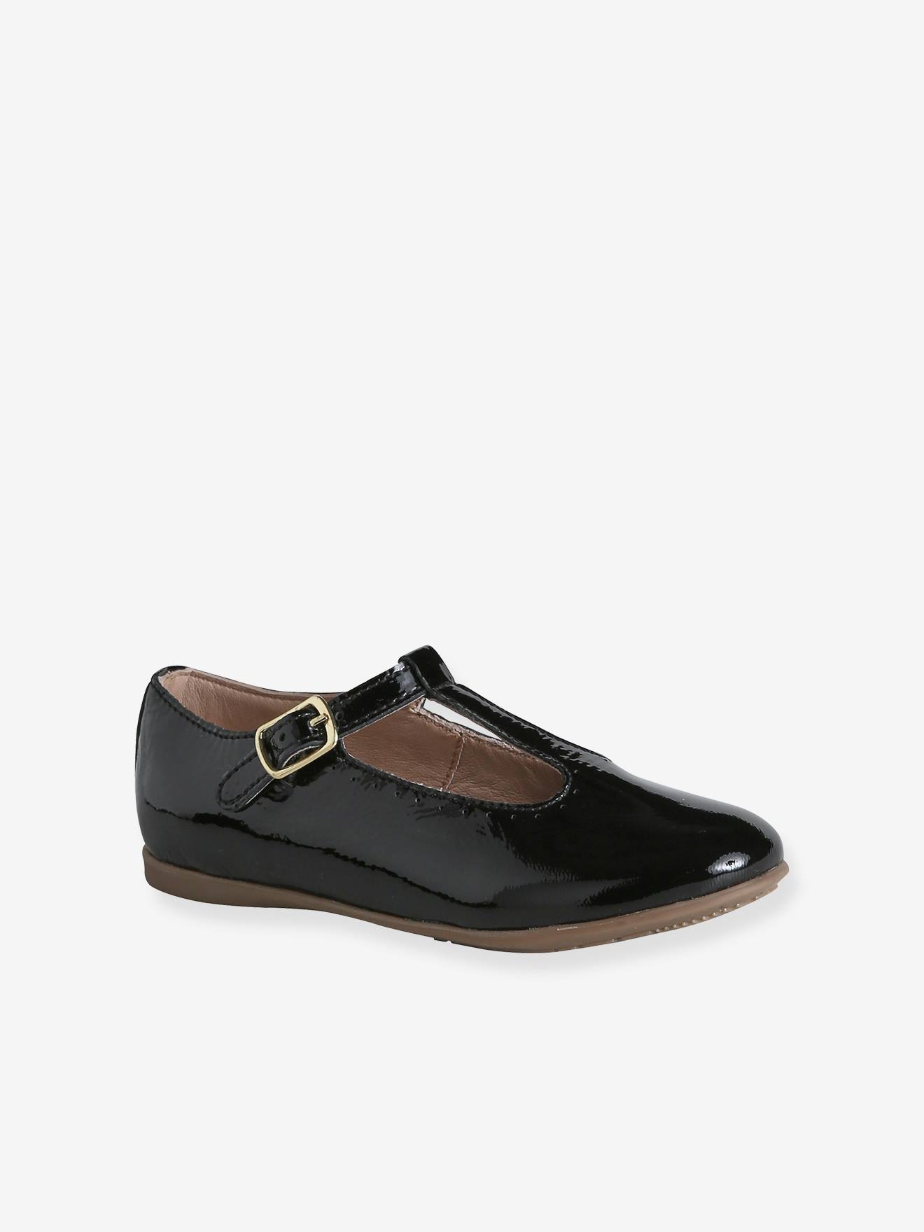 Ballerines cuir fille noir