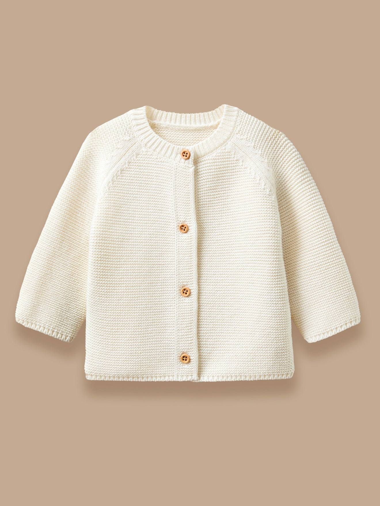 Cardigan Bébé En Coton Biologique Ecru