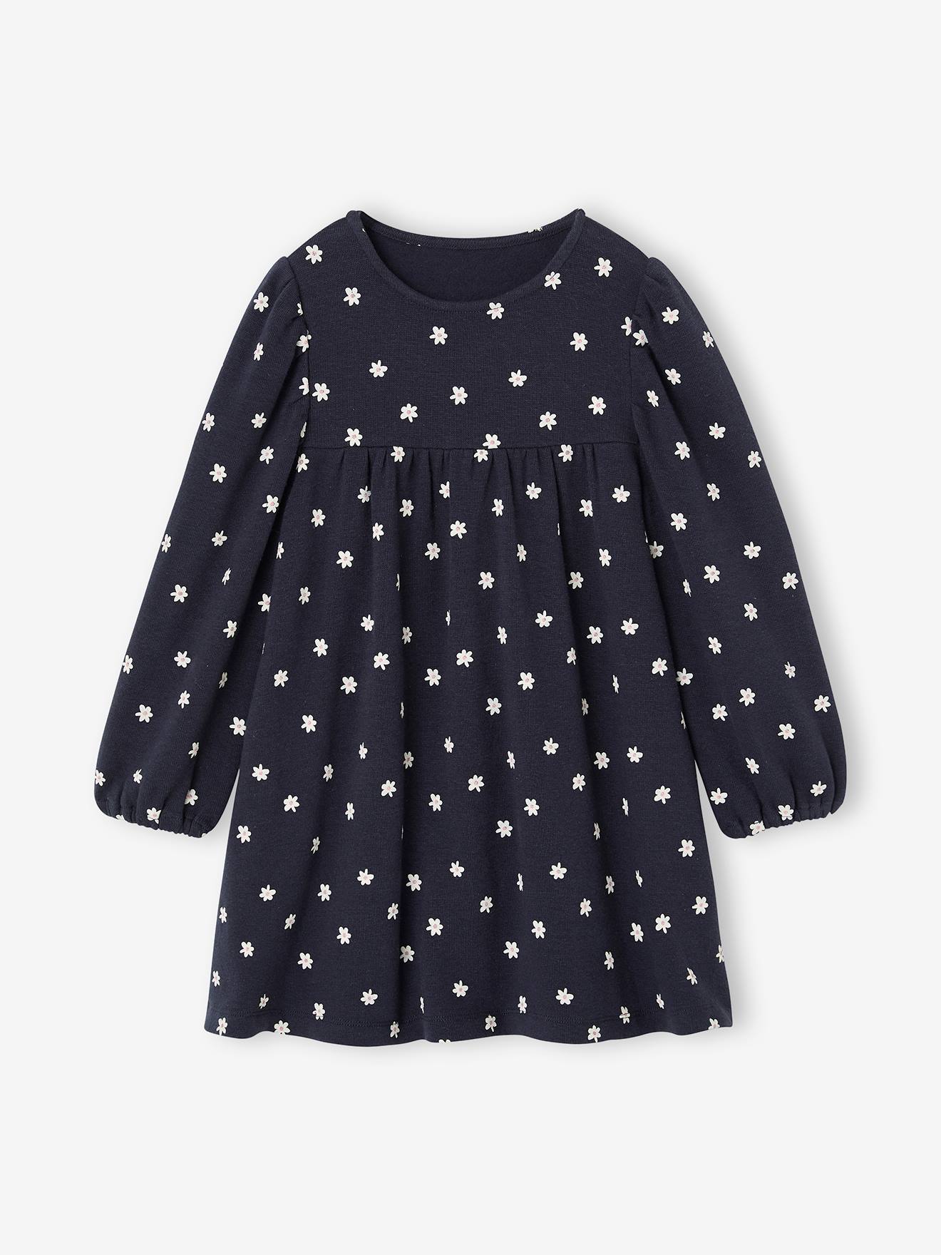 Robe manches longues fille marine