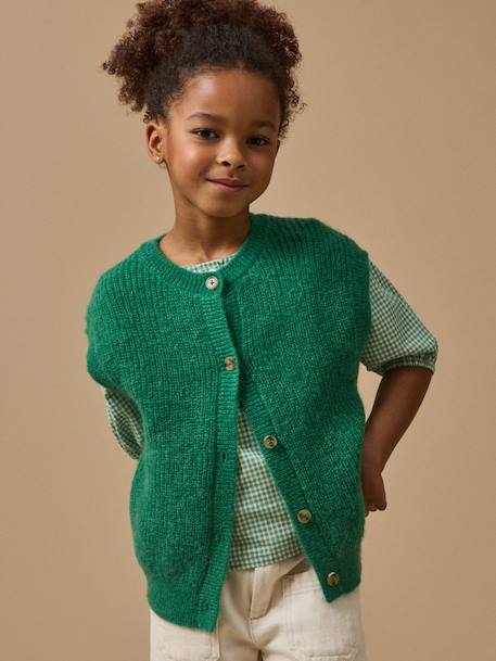 Fille-Cardigan fille laine et mohair