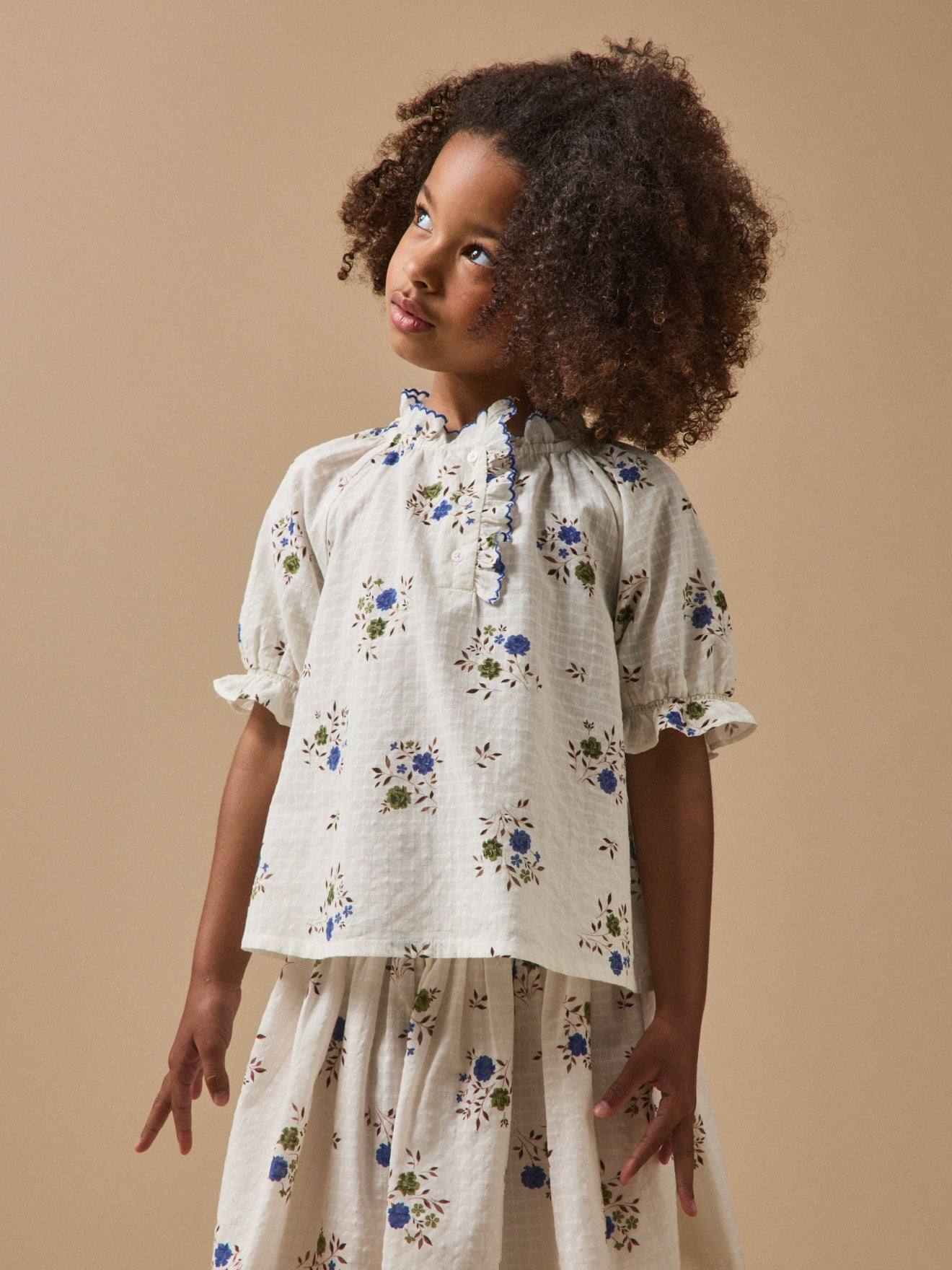 Blouse Coton Dobby Imprime Fille Imprim Rosa Blue 35 €