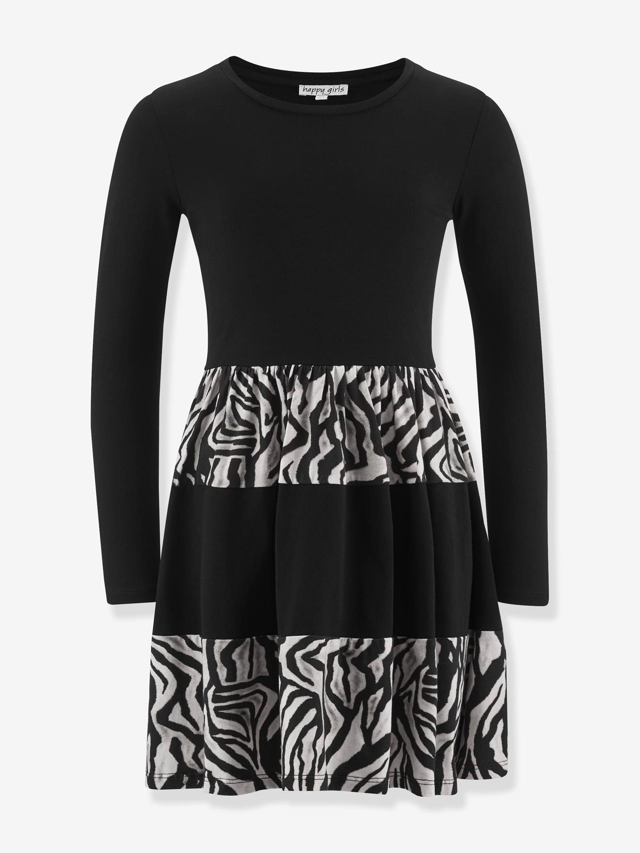 Robe avec imprimé zèbre fille Happy Girls noir