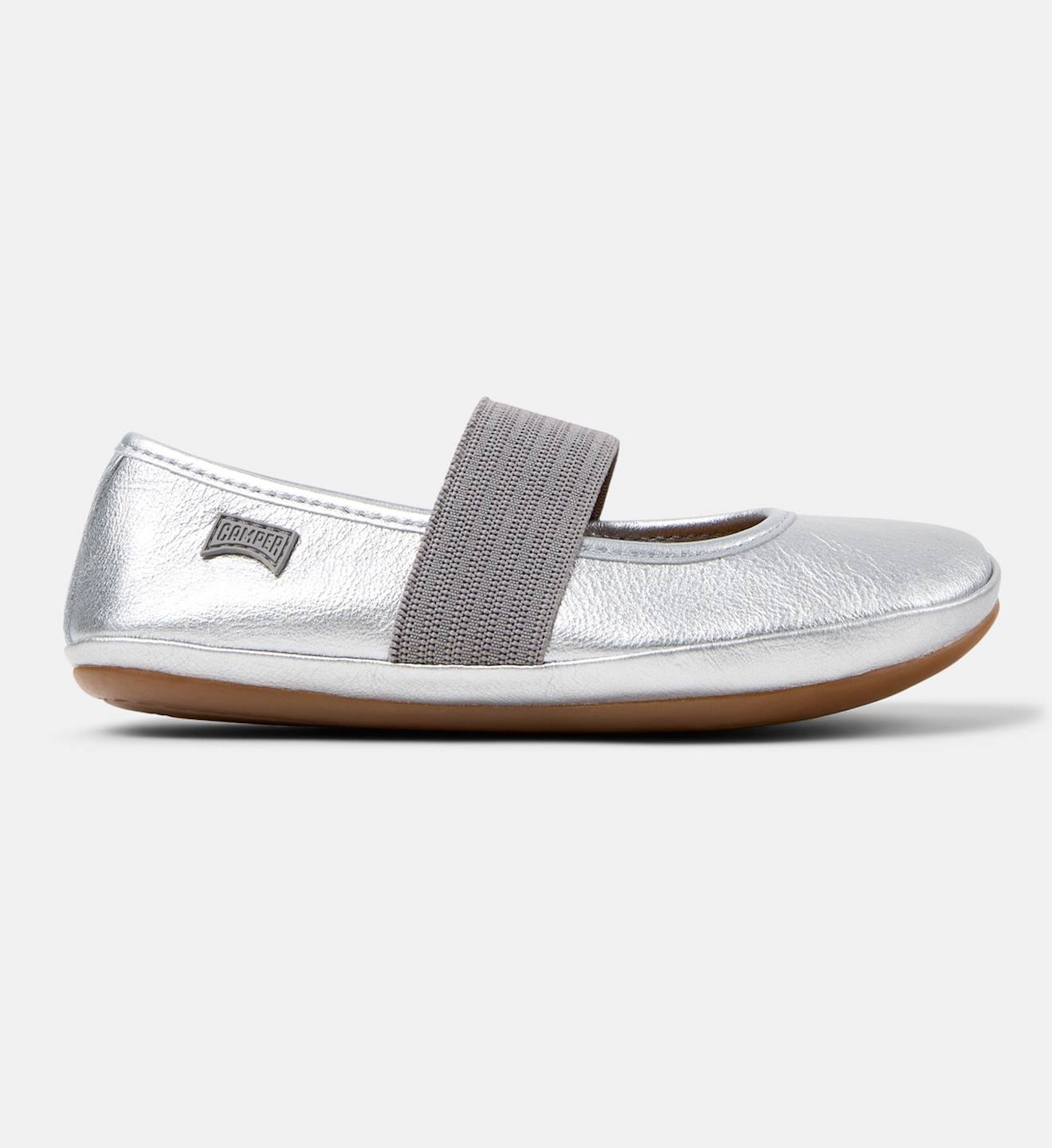 Ballerines Fille Smooth Leather Right Gris Moyen