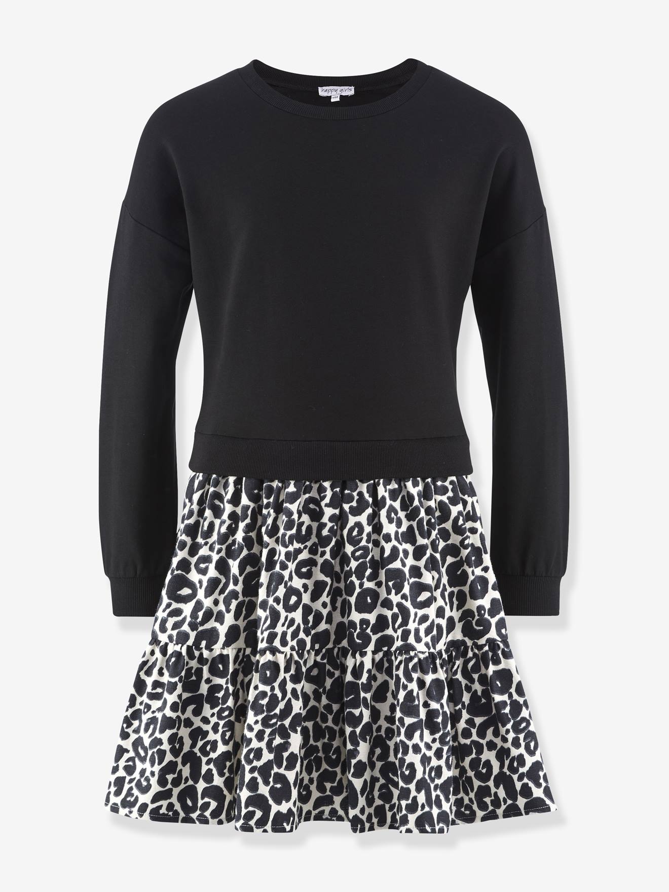 Robe avec jupe léopard fille Happy Girls noir Robe avec jupe léopard fille Happy Girls noir