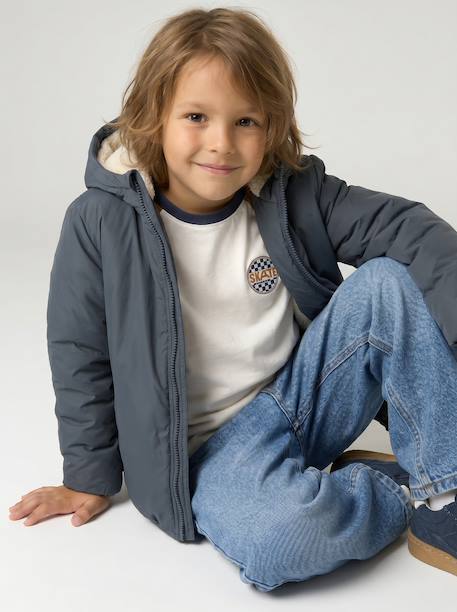 Parka garçon 3 en 1 blouson amovible kaki+lichen+Marine grisé+noix de pécan 16 - vertbaudet enfant 