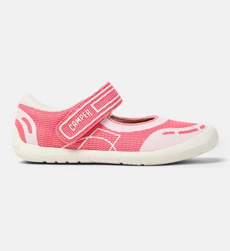 Ballerines fille cuir peu path Blanc naturel+Rose pastel 6 - vertbaudet enfant 
