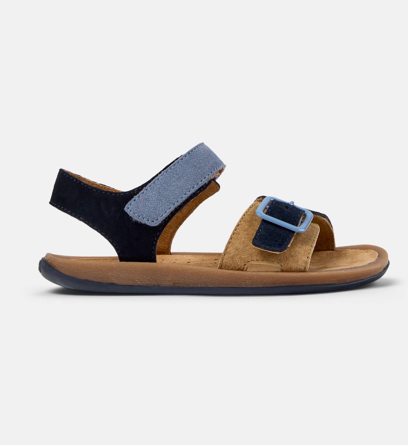 Sandales Garon Cuir Bicho Kids Twins Bleu Marron 79$