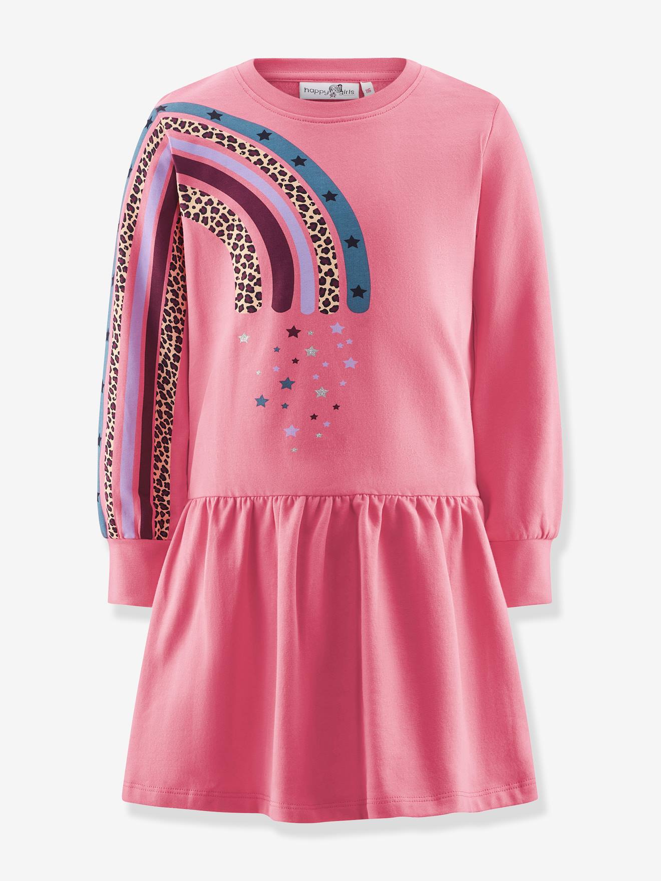 Robe arc-en-ciel fille Happy Girls rose bonbon