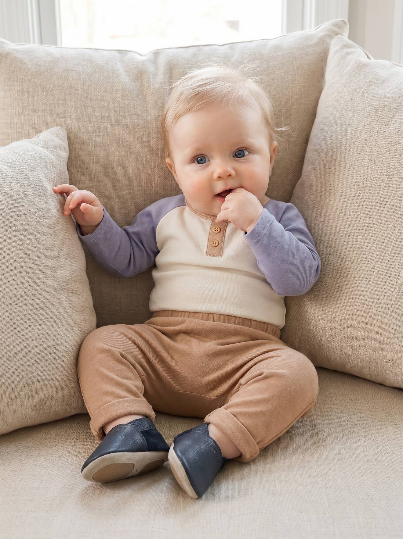 Pantalon naissance molleton imprimé camel