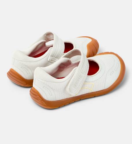 Ballerines fille cuir peu path Blanc naturel+Rose pastel 4 - vertbaudet enfant 