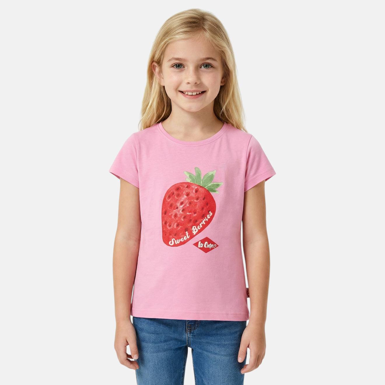 T-shirt Manches Courtes Avec Dessin Rose 8 €