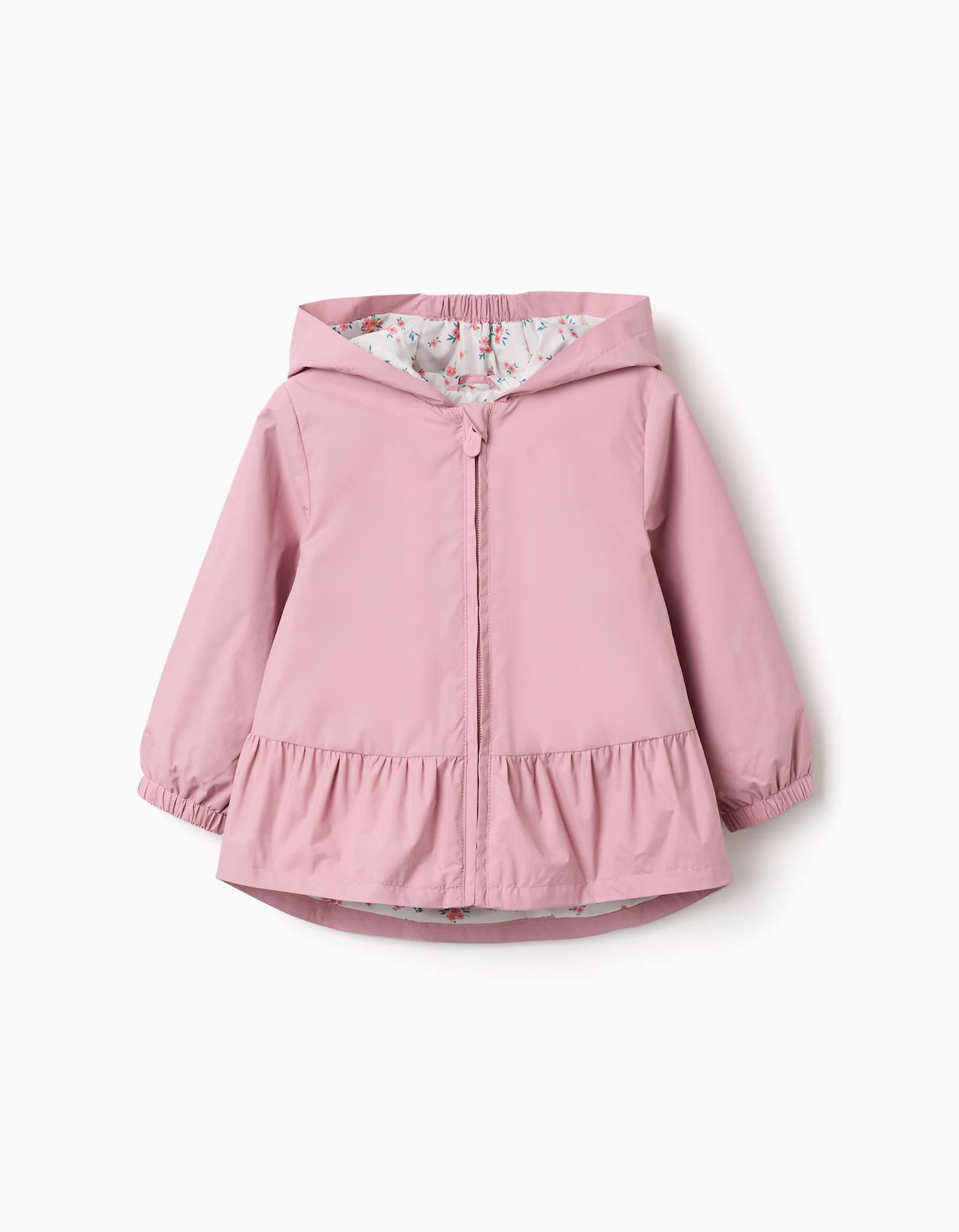 Coupe-vent Avec Capuche Et Ourlet À Volants Rose Clair