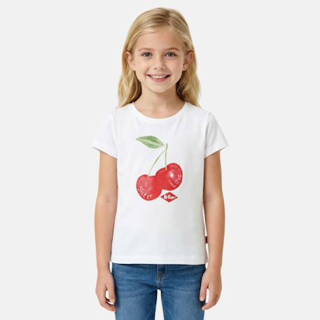 Fille-T-shirt, sous-pull-T-shirt-T-shirt manches courtes avec dessin
