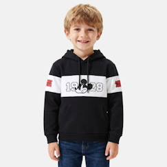 -Sweat enfant capuche noir et blanc mickey
