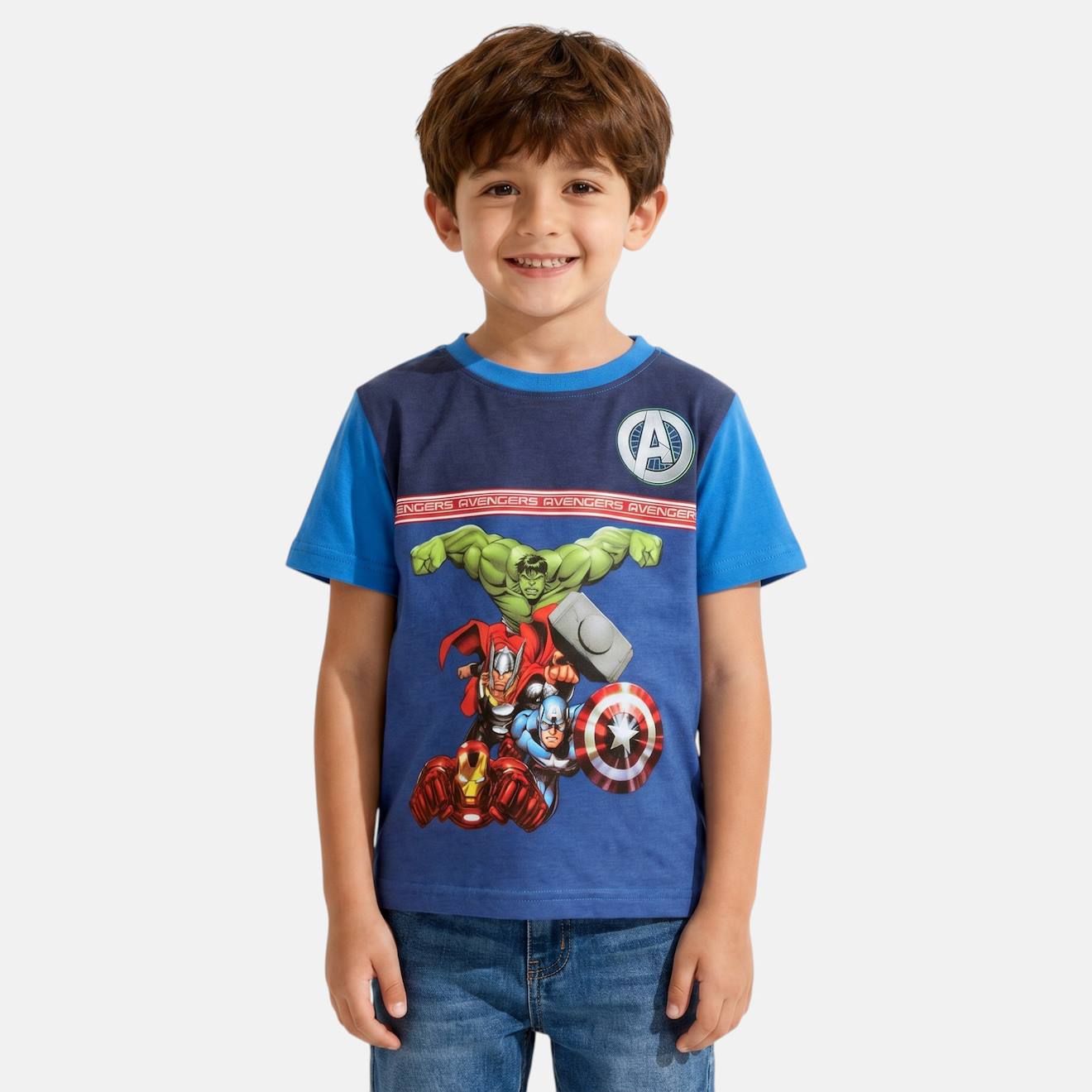 T-shirt Manches Courtes Garon Avec Imprim Avengers Bleu 9 €