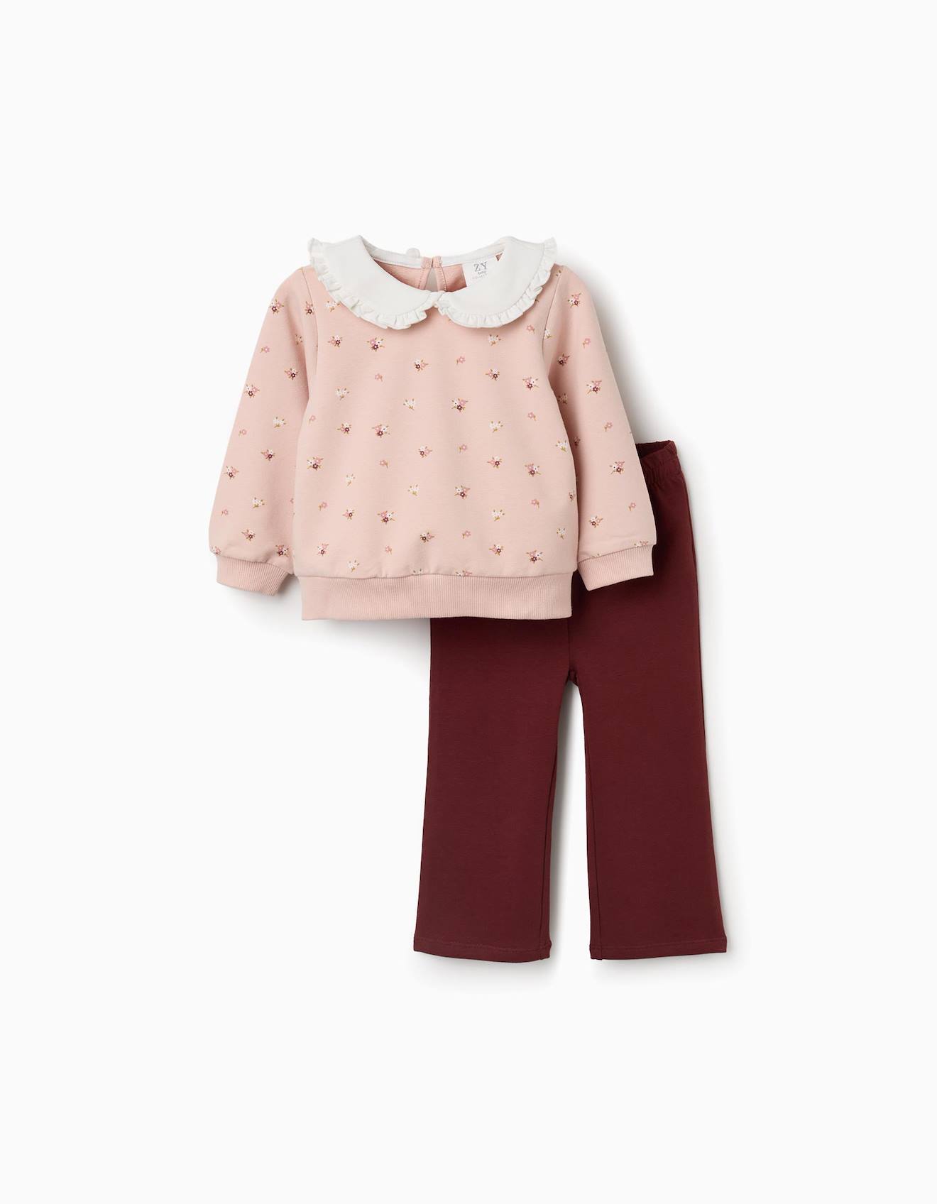 Ensemble Sweat Et Pantalon En Coton Rose Clair 30$