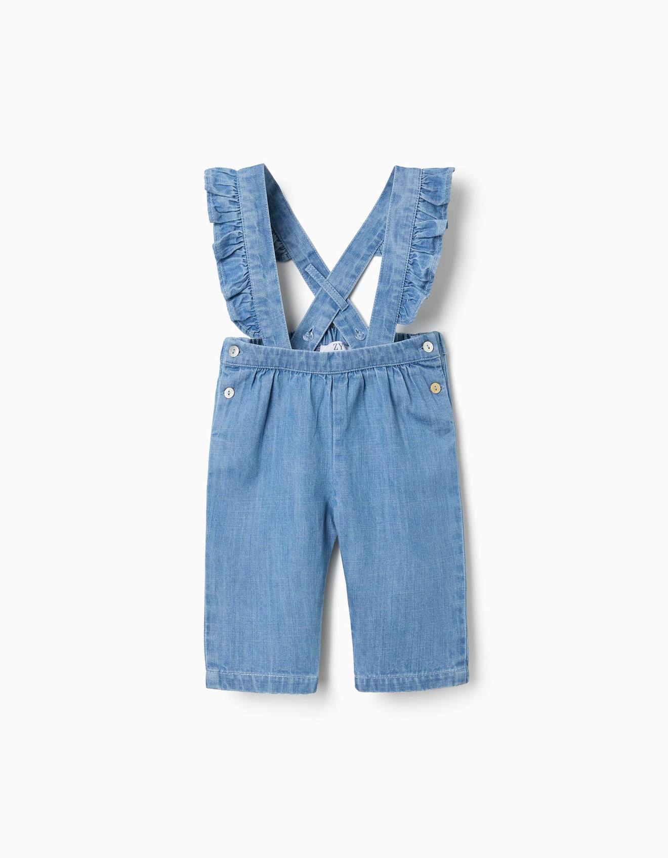 Pantalon En Jean Avec Bretelles Amovibles Bleu