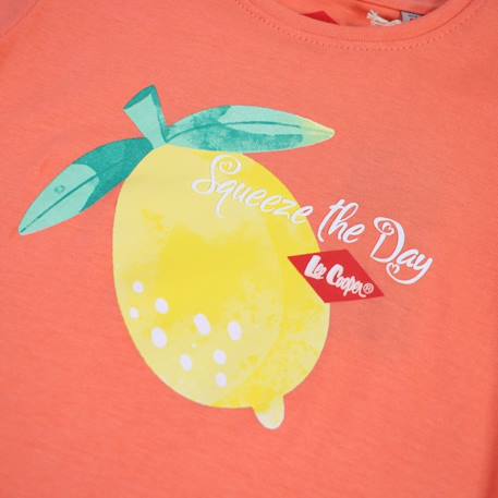 T-shirt manches courtes avec dessin Beige+Blanc+Orange+Rose 14 - vertbaudet enfant 