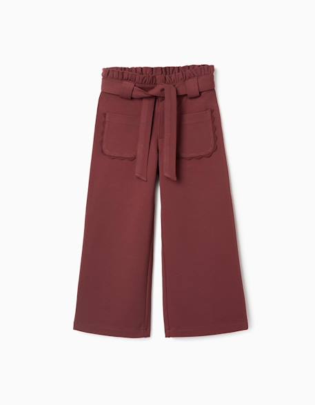 Fille-Pantalon à jambe large en maille milano avec ceinture