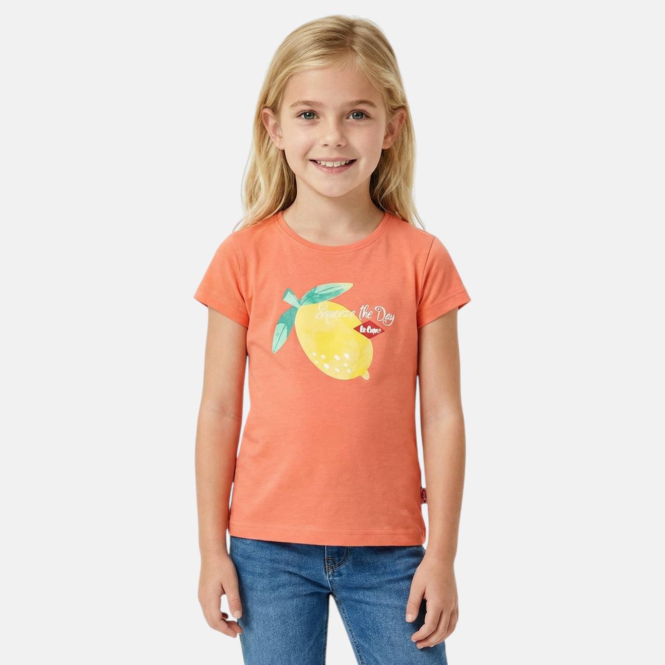 T-shirt Manches Courtes Avec Dessin Orange