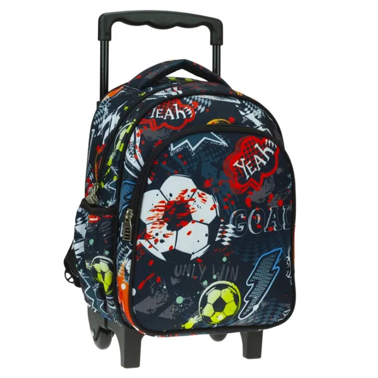 Sac À Roulettes Back Me Up Motif Football 30 Cm Maternelle Noir / Multicolore